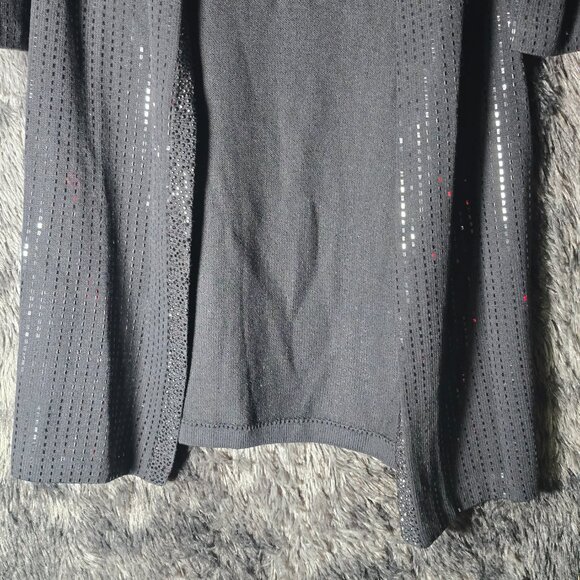 St John Evening Knit Cardigan Black Open Front Embellished Womens S - Picture 4 of 11